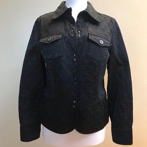 Macy’s i.e. Black Satin Quilted Jacket M